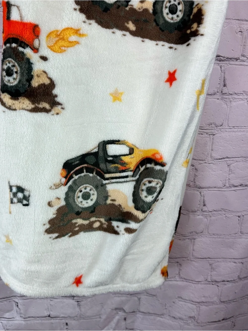 NWT Trailblazers Monster Truck Plush Throw Blanket fandom kids decor bold cozy